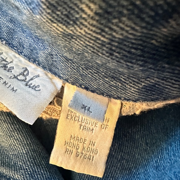 Ladies J. Jill "Out of the Blue" Denim Jacket W/Inner Lace Gathered Back MED - Picture 5 of 16